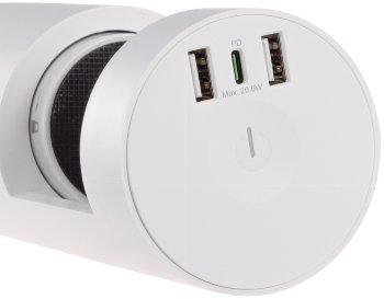 3-fach Tischsteckdose "CT-KS 3" / USB-A + C, 20W PD, 3m Kabel, Weiß