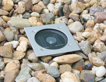 Solar LED Bodenstrahler "CTB-E", eckig, 105x105x40mm, IP44, Edelstahl-Front