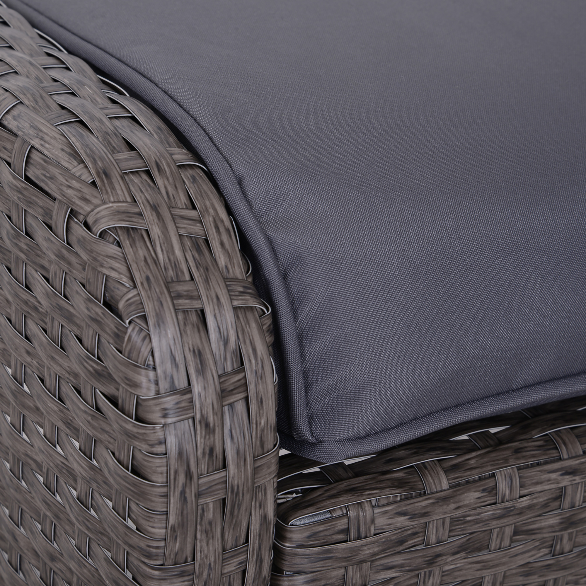 5-tlg, Polyrattan Gartenmöbel Sitzgruppe Gartenset Sofagarnitur Garnitur Lounge mit Kissen Dunkelgrau 2 x Sessel 1 x Couchtisch 2 x Hocker