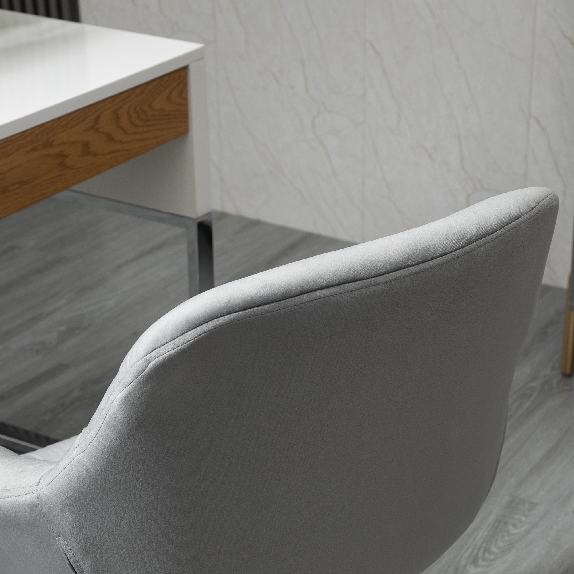 Bürostuhl Chefsessel Drehstuhl Computerstuhl Sitzhöhenverstellung für jüngere Benutzer und Kleines zum Lernen und Spielen Polyester Schaumstoff Metall Nylon Grau 59 x 58 x 80-90 cm