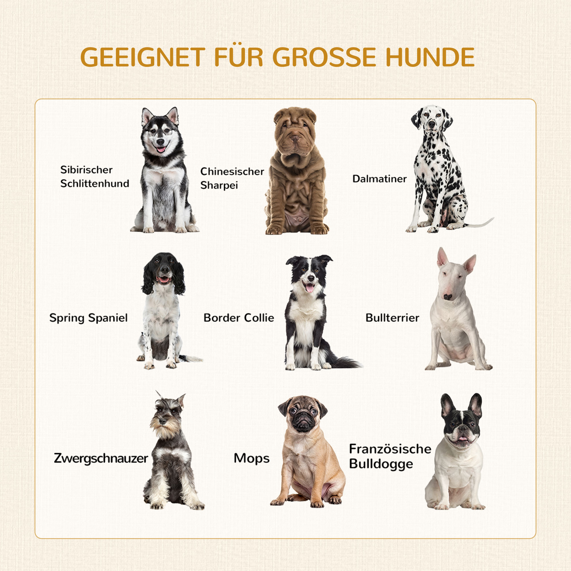 Hundebox Hundekäfig, Modernes Design, verriegelbar, 2 Türen, 94 cm x 60 cm x 71,5 cm, Natur + Schwarz