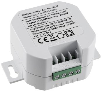 Funk-Empfänger für "Pilota Casa" 1-Kanal / max. 2300W, ERSETZT einen Schalter