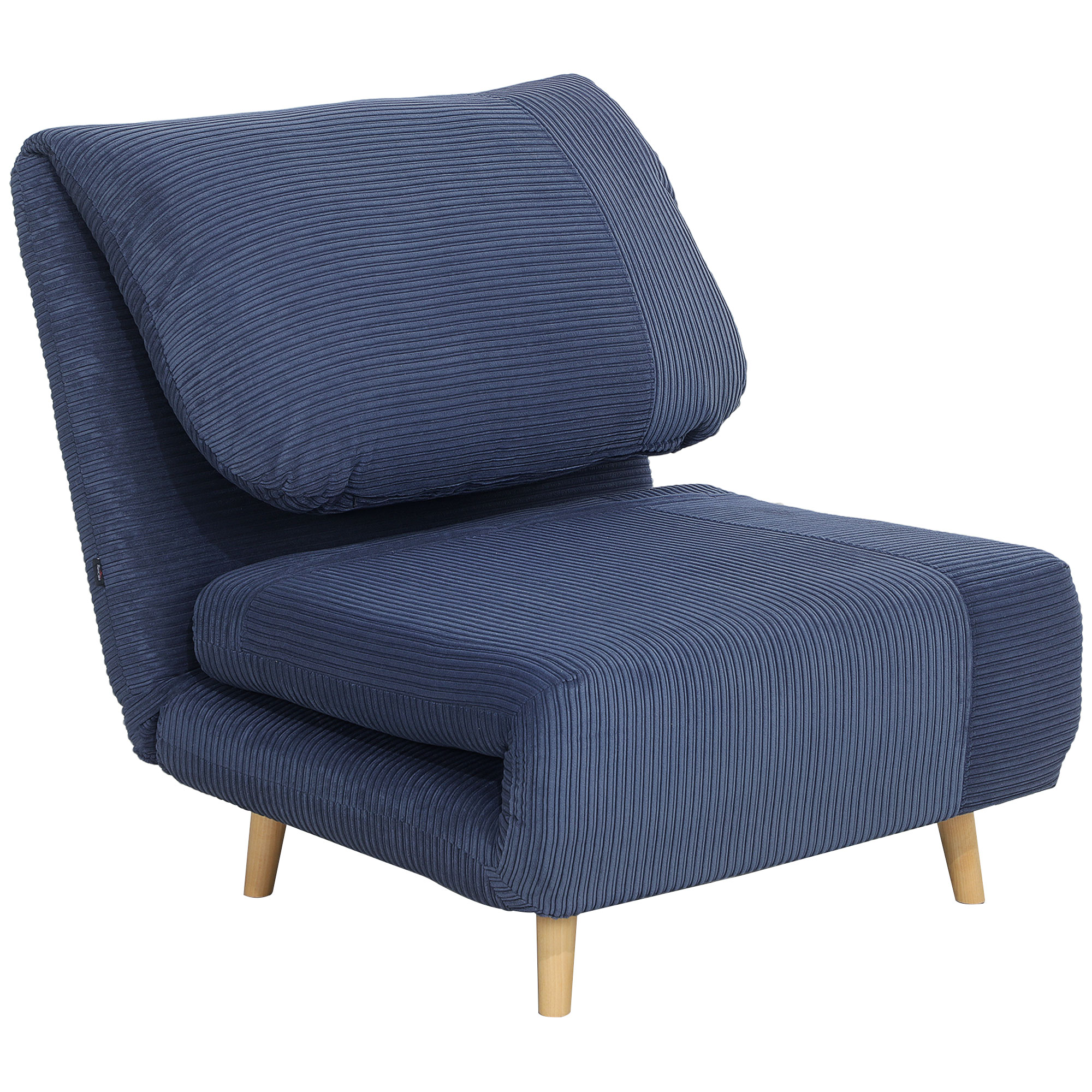 2-in-1 Schlafsessel Gästebett, verstellbare  Kopfstütze Cord-Optik 82 cm x 8 cm x 83 cm Blau