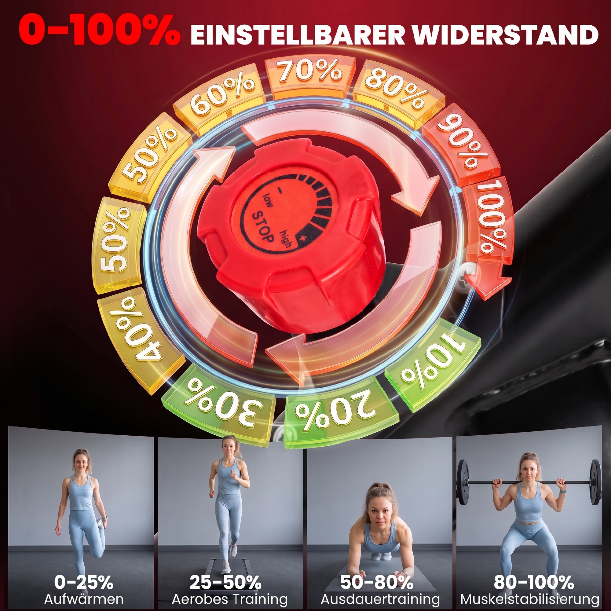 Heimtrainer Fahrrad Höhenverstellbar Hometrainer mit Magnetwiderstand APP verstellbarem Sitz LCD-Monitor Handyhalter