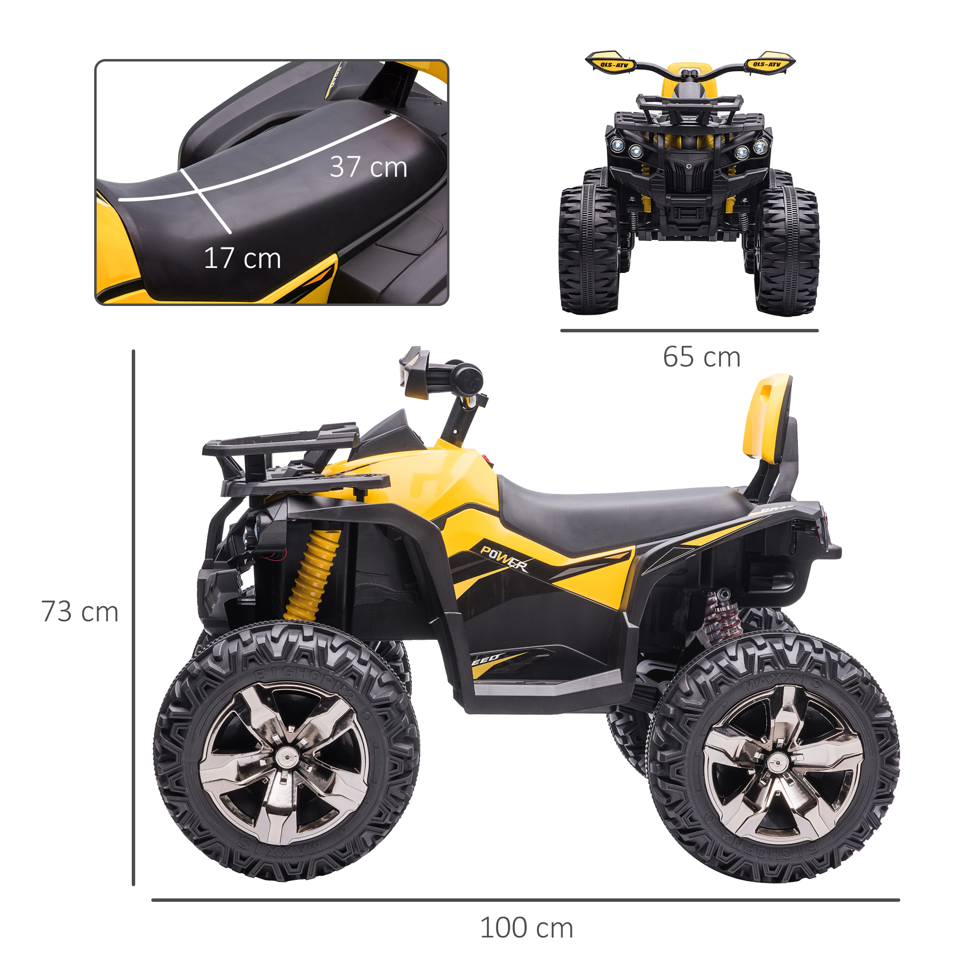 Elektro-Kinderquad, 3-8 km/h, 45 Min. Betriebszeit, LED-Scheinwerfer, Musikplayer mit USB, für Kinder 3 bis 5 Jahre