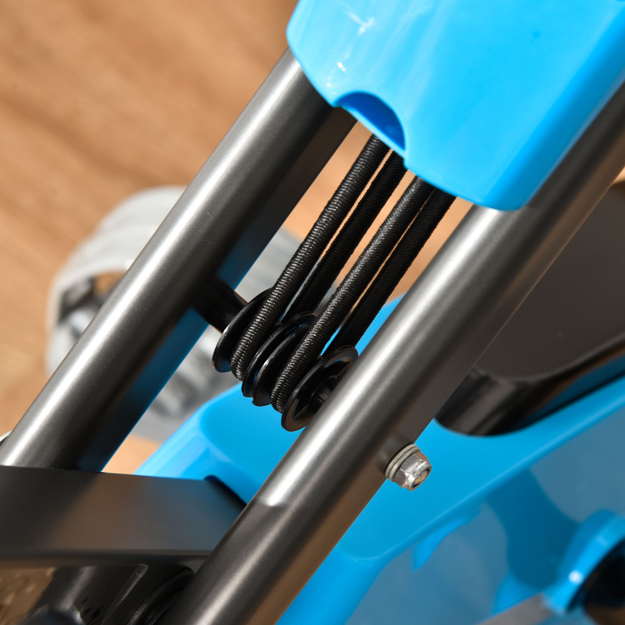 Heimtrainer X-Bike 2-in-1 Fahrradtrainer mit LCD-Display,Pulsmesser, klappbarer Hometrainer Trimmrad mit 8 stufig Magnetwiderstand, 1 Paar Spannseil, Stahl Blau 105x48x118 cm