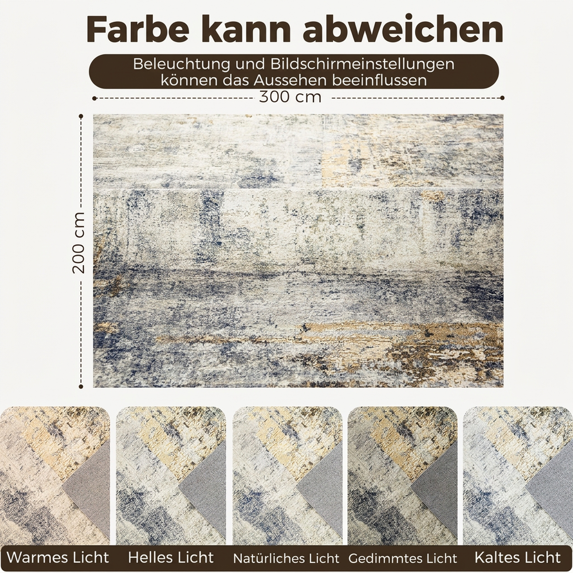 Wohnzimmerteppich, Polyester, modernes künstlerisches Muster, waschbar, Grau