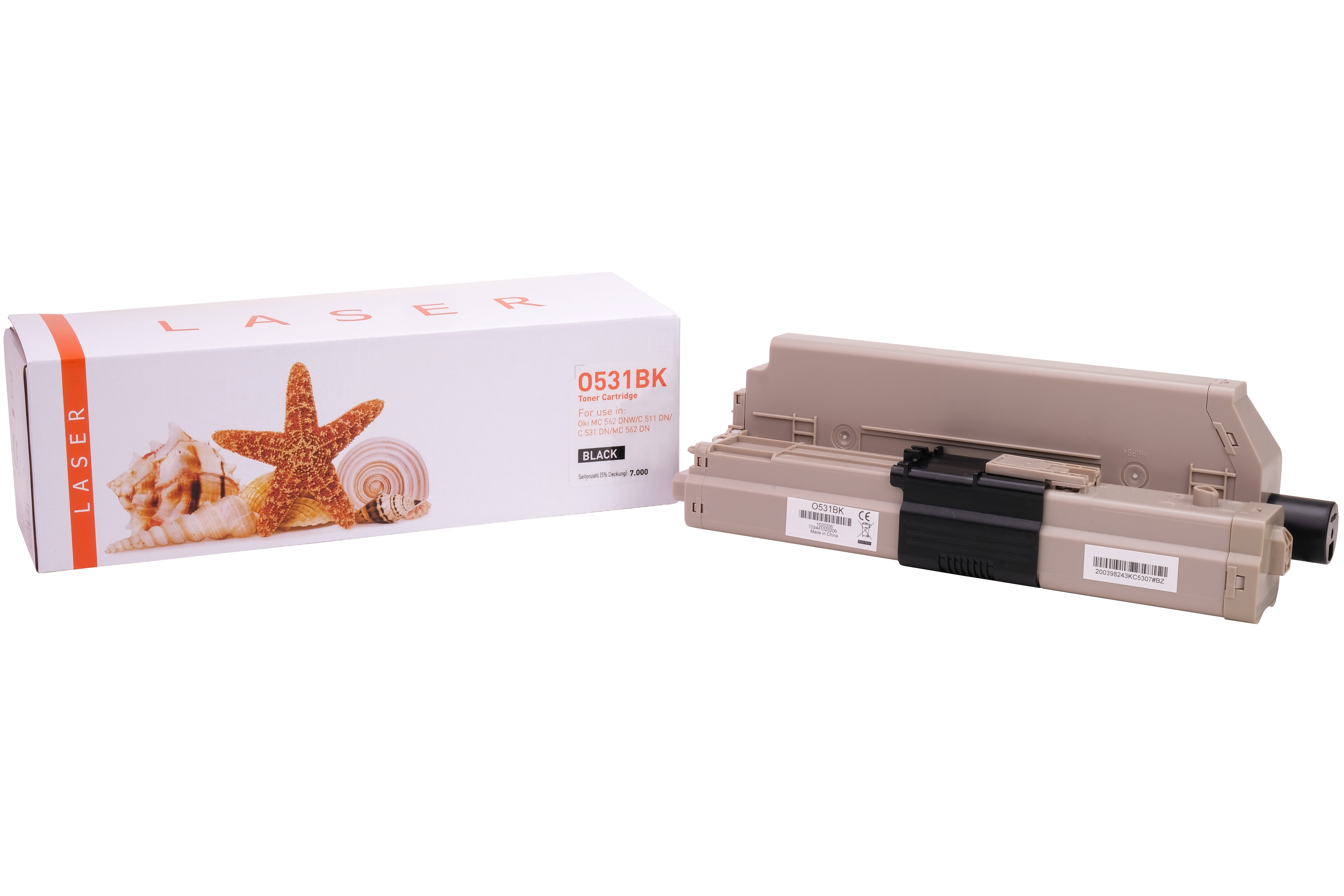 C531BK alternativ Toner black für Oki / 44973508 / 7.000 Seiten