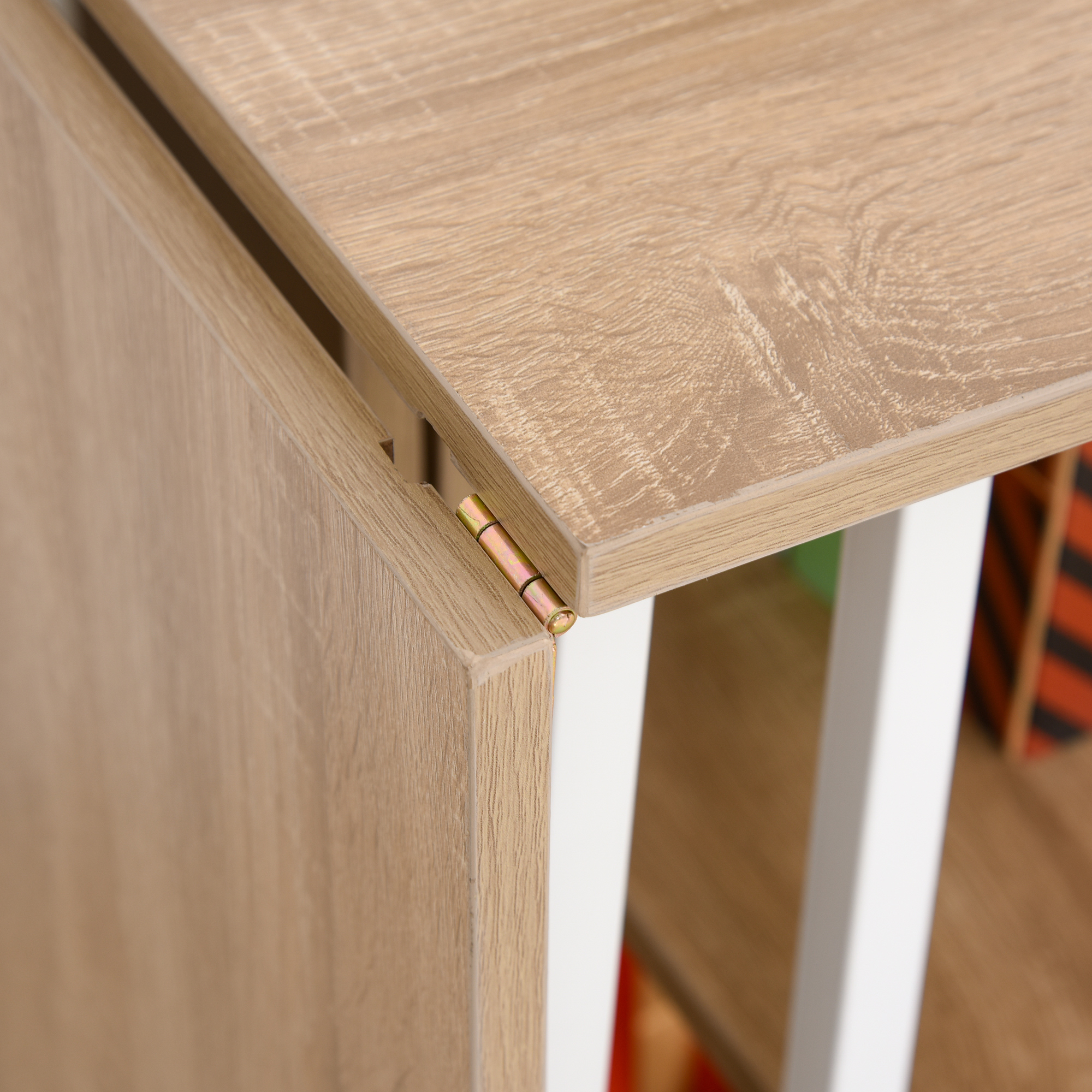 Klapptisch Schreibtisch Beistelltisch Bürotisch Mobiler Computertisch mit Rollen MDF Natur 107 x 55 x 76 cm