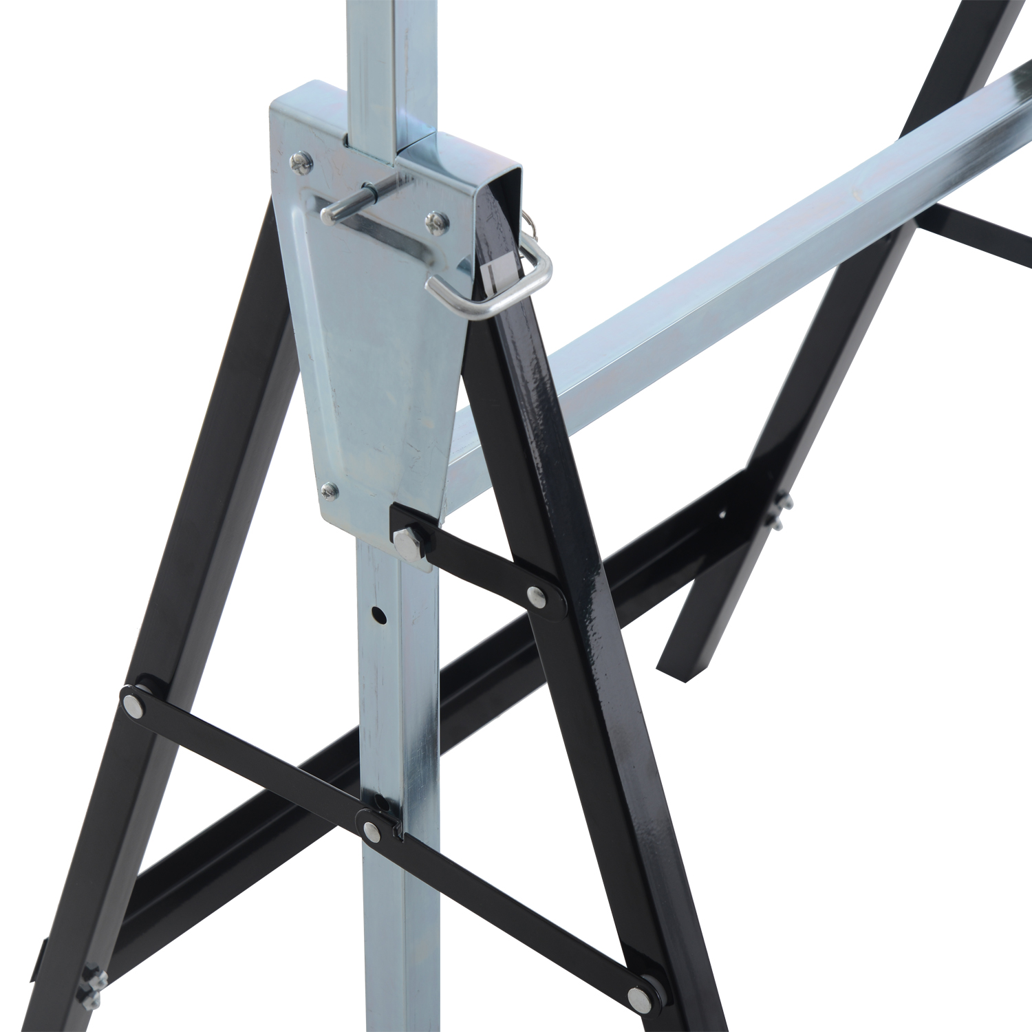 2 x Gerüstbock Unterstellbock Klappbock höhenverstellbar bis 200kg Stahl Schwarz 68 x 58 x 80-130 cm