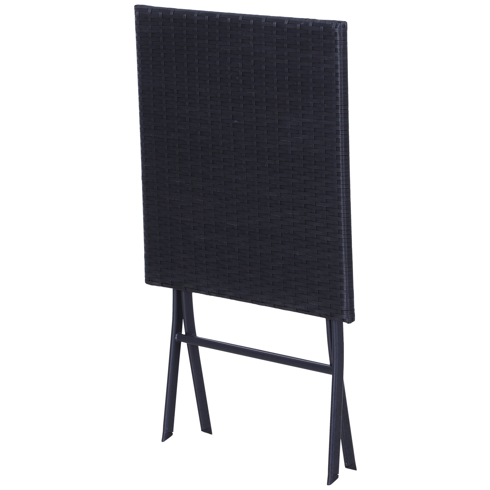 Polyrattan Bistroset für 2 Personen Sitzgruppe Rattan Gartenmöbel Set Garnitur Schwarz