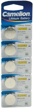 Lithium Knopfzelle CR2032 / 3V, 20x3,2mm, 5er-Blister