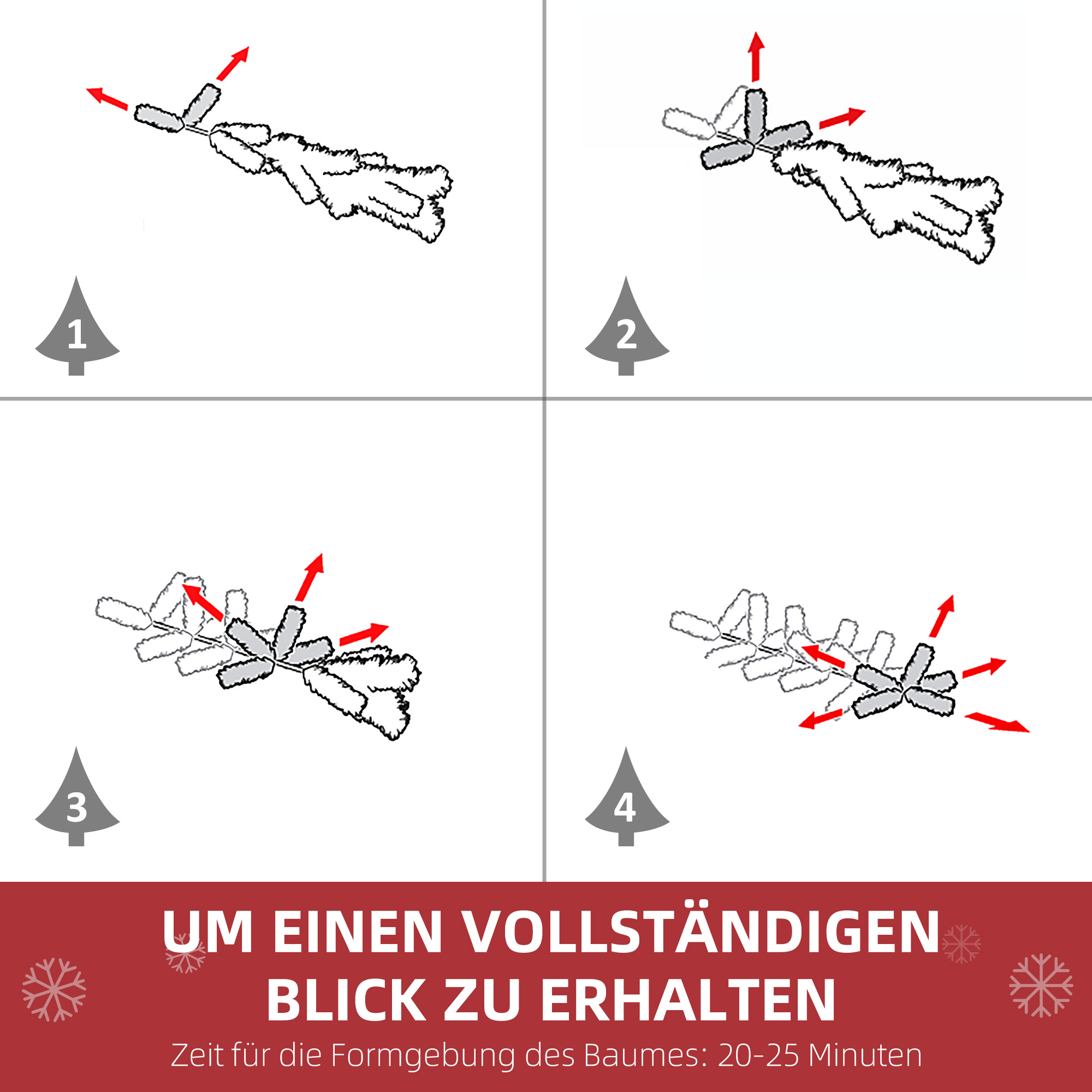 Mini-Weihnachtsbaum Ø40x90 cm, Kunstschnee, 60 LEDs, feuerfest, Kunststoff, Grün/Weiß
