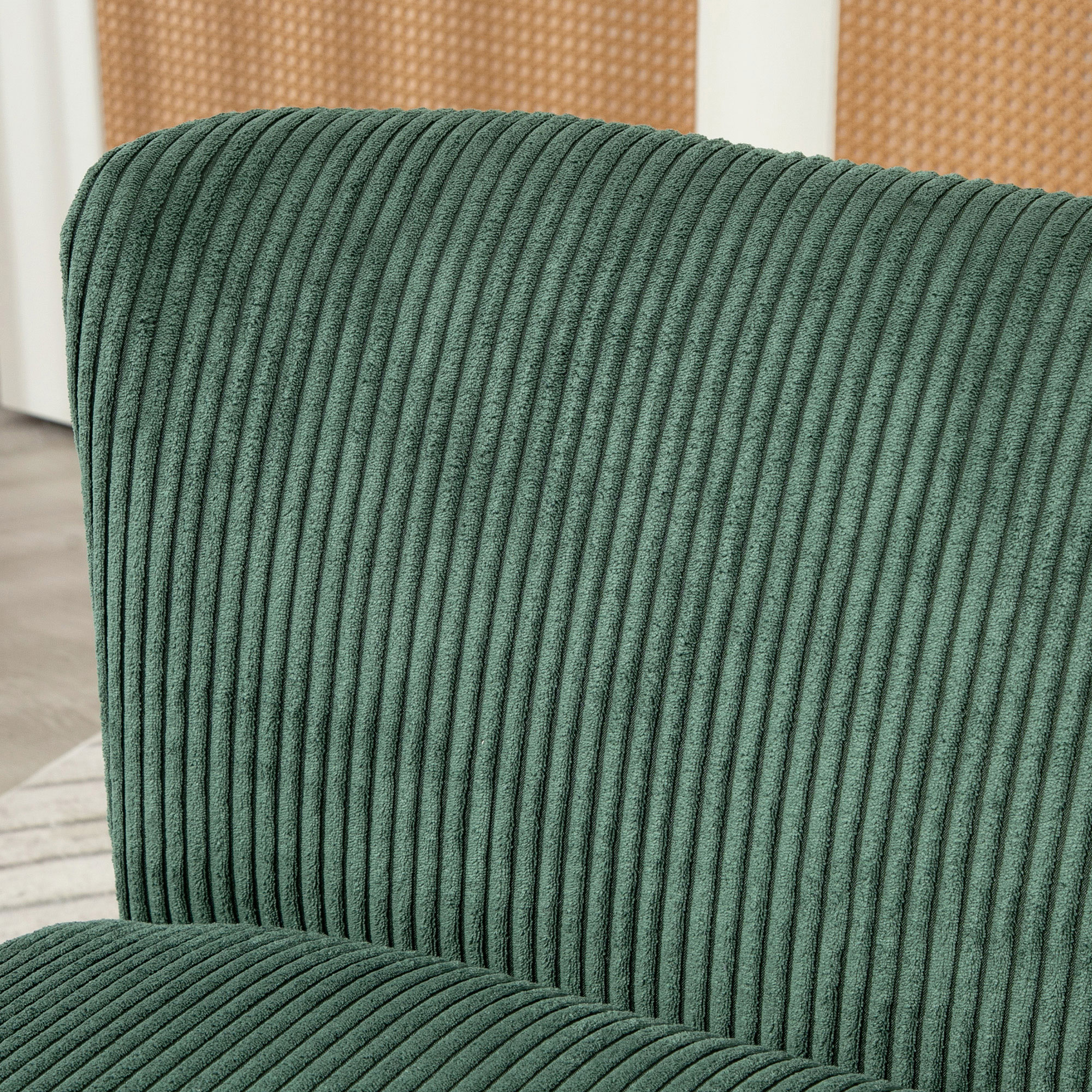 2-Sitzer Polstersofa, Holz, Samtartiges Polyester, Schaumstoff, 117 x 56,5 x 77 cm, Grün