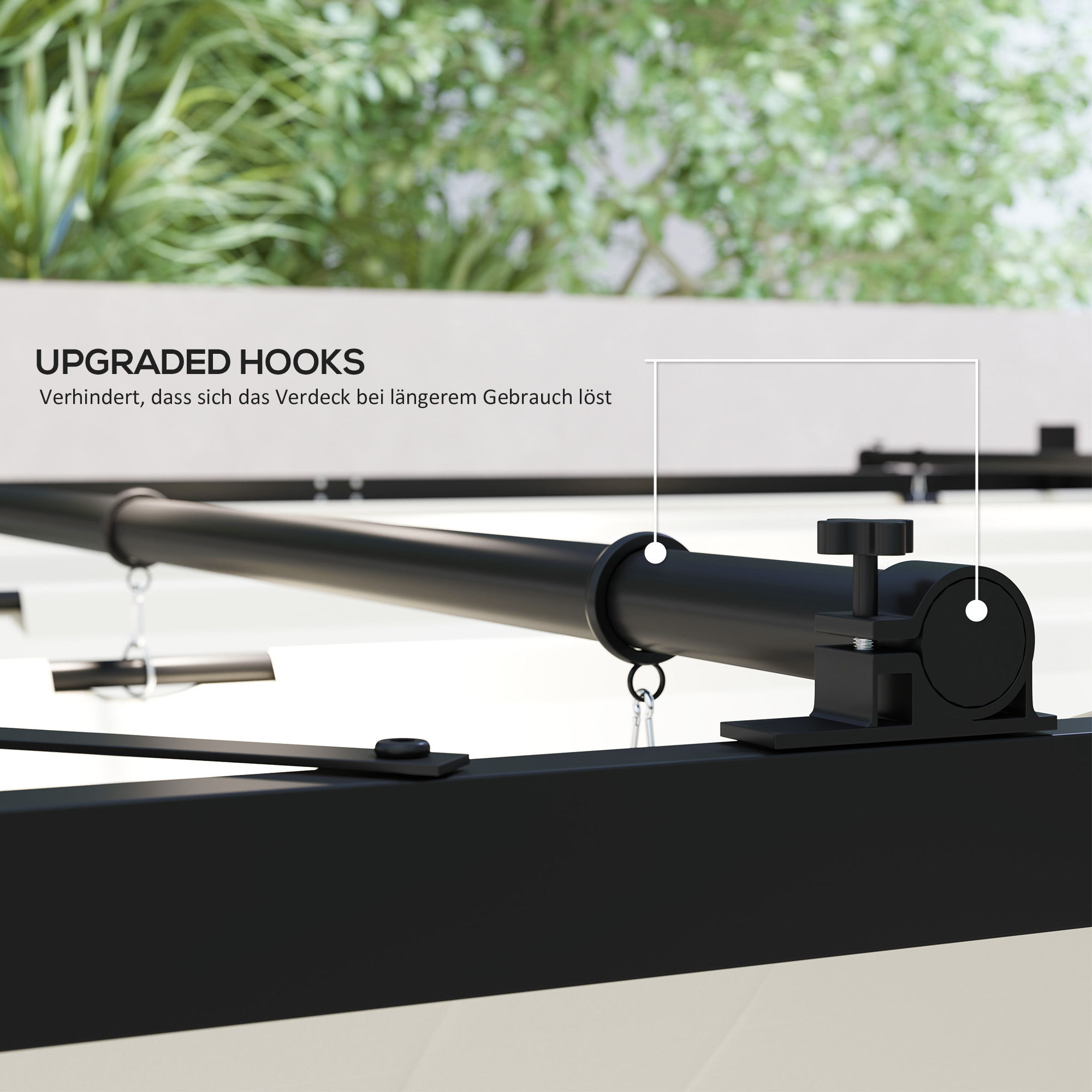 Garten-Pergola, 3 x 3 m, Ausziehbares Dach und Magnetpad, Outdoor-Baldachin, Garten-Pavillon, UPF30+, Metall, Cremeweiß