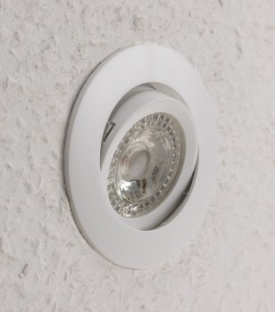 Decken-Einbaustrahler "CT-K86" weiß / schwenkbar, Ø86mm, für 50mm Lampen