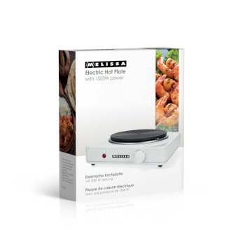 elektrische Heizplatte | 1500 W | Ø 18,5 cm | 6 Heizstufen | rutschfeste Füße | Weiß