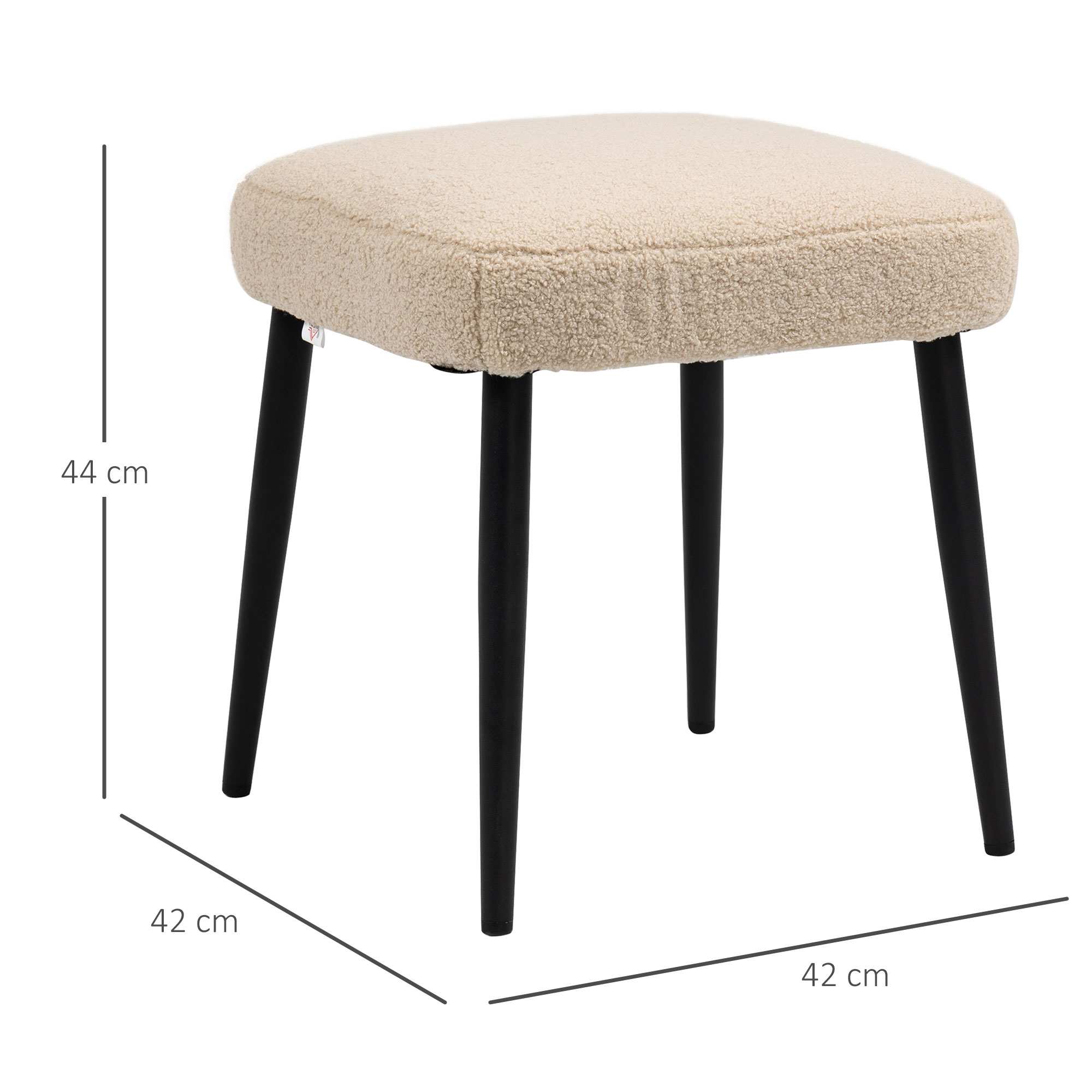 Hocker, Sitzhocker, Teddy, Fußhocker, Beige