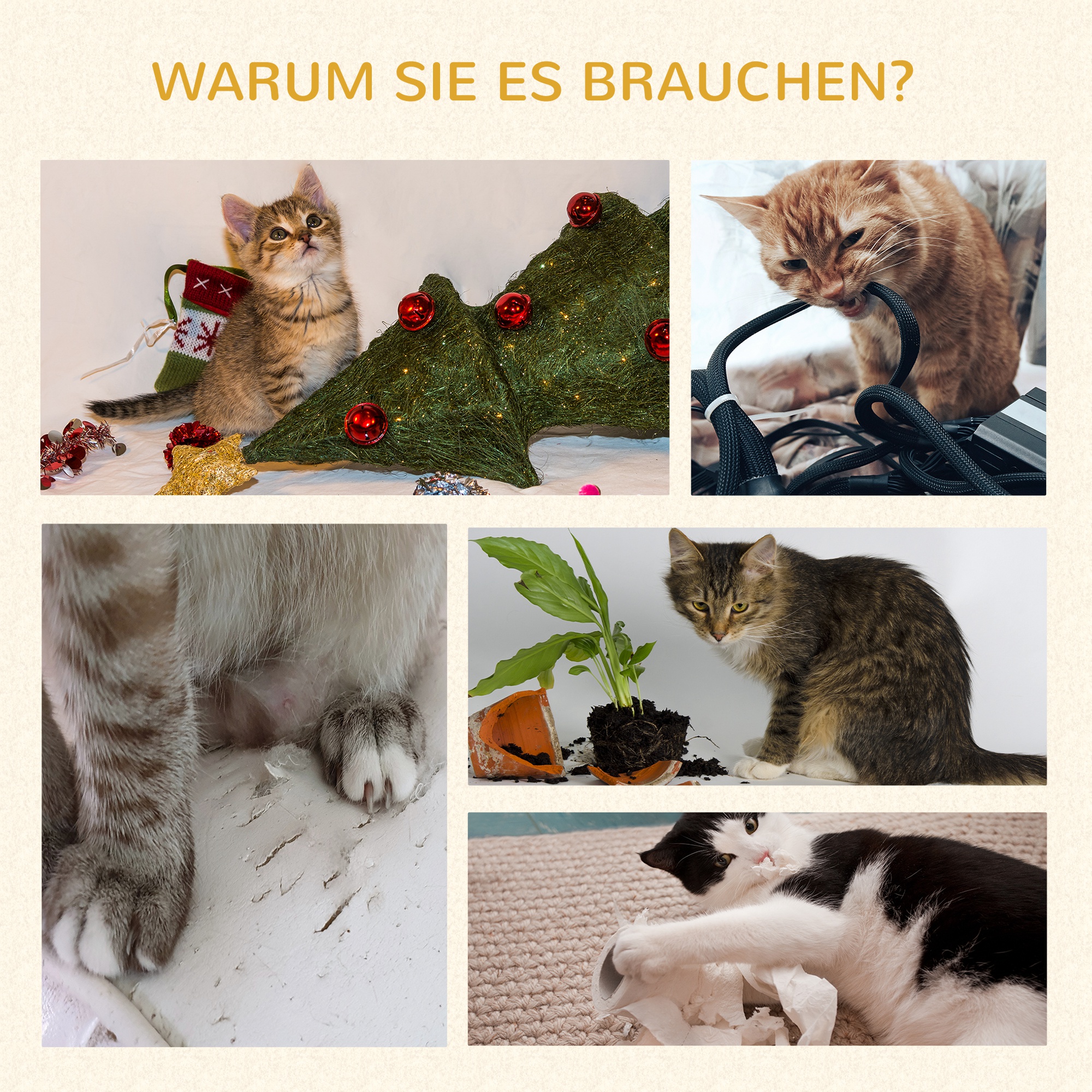 Kratzbaum höhenverstellbar 202-242 cm, rutschfest, Juteseil-Pfosten, Spanplatte, Grün/Gelb