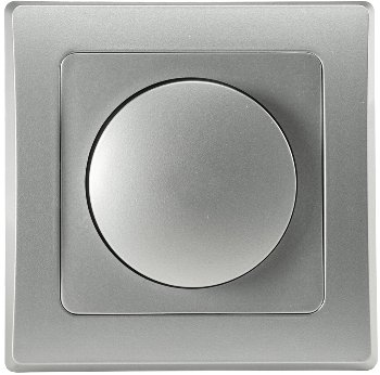 DELPHI Dimmer für LED Lampen, 250V~/ 3-60W, inkl. Rahmen, UP, silber