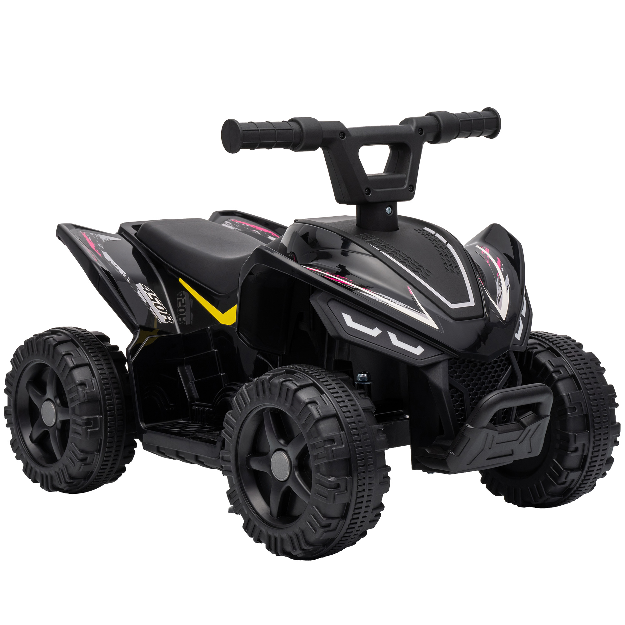 Kinder Quad Elektro 6V Kinderquad mit Lithium-Akku Vorwärtsfunktion Lenkerknopf-Steuerung 1,5-2 Jahre Schwarz