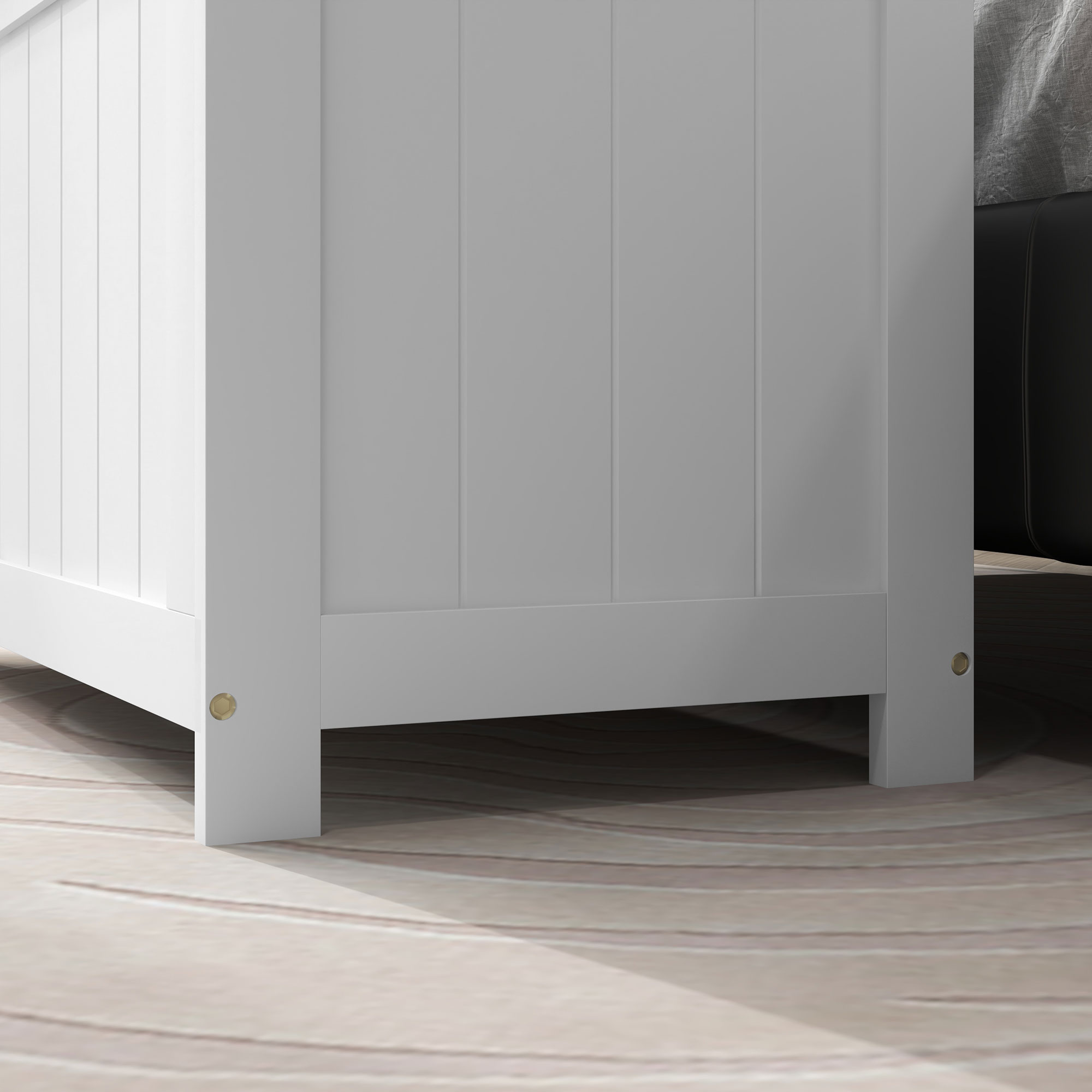 Aufbewahrungsbox Aufbewahrunskiste Spielzeugtruhe, MDF, 2 Griffe, 81 x 40 x 46 cm, Weiß