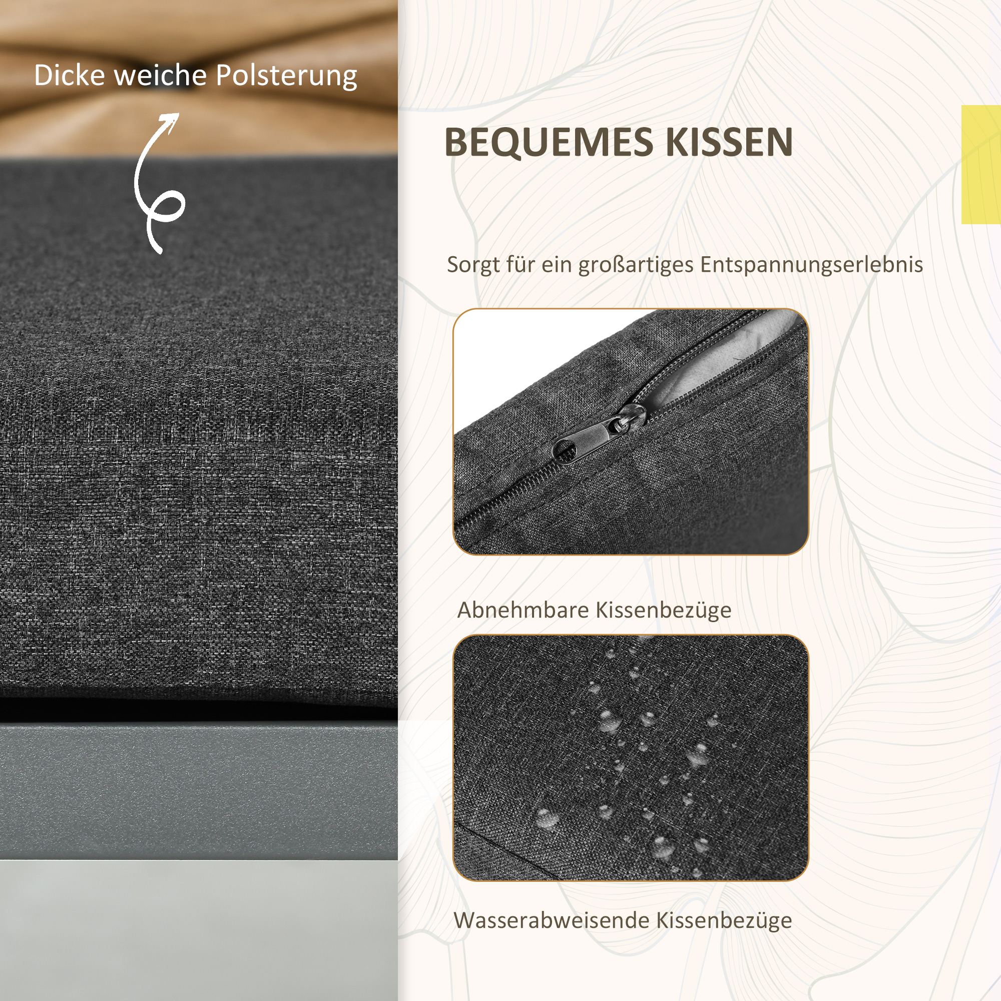 Gartenstühle Outdoor-Stühle Terrassenstühle, wetterbeständig, modernes Design, 57 x 58 x 87cm, Braun+Schwarz+Grau