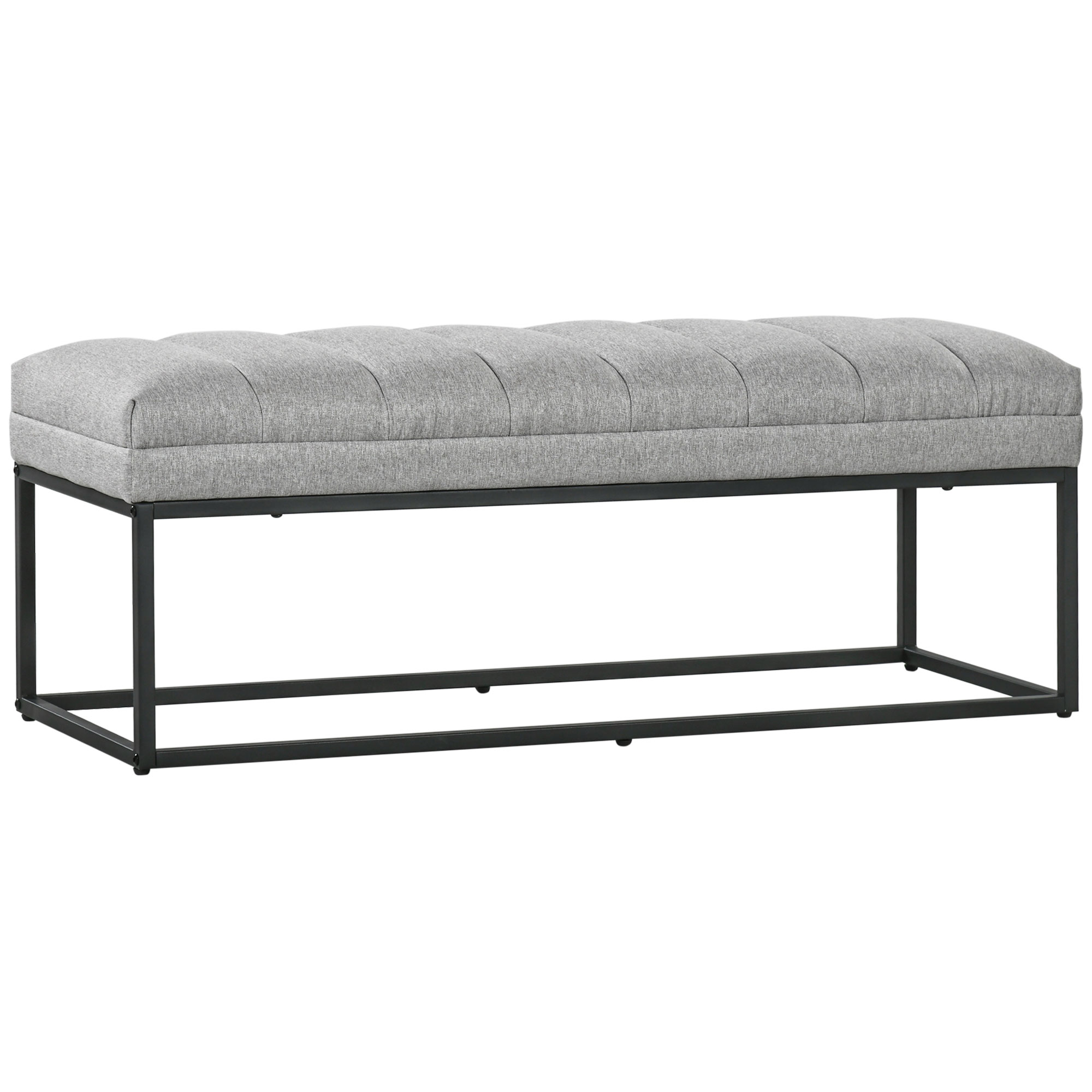 Sitzbank im Industrie-Design, Bettbank, Metallbeine, Rosa + Schwarz