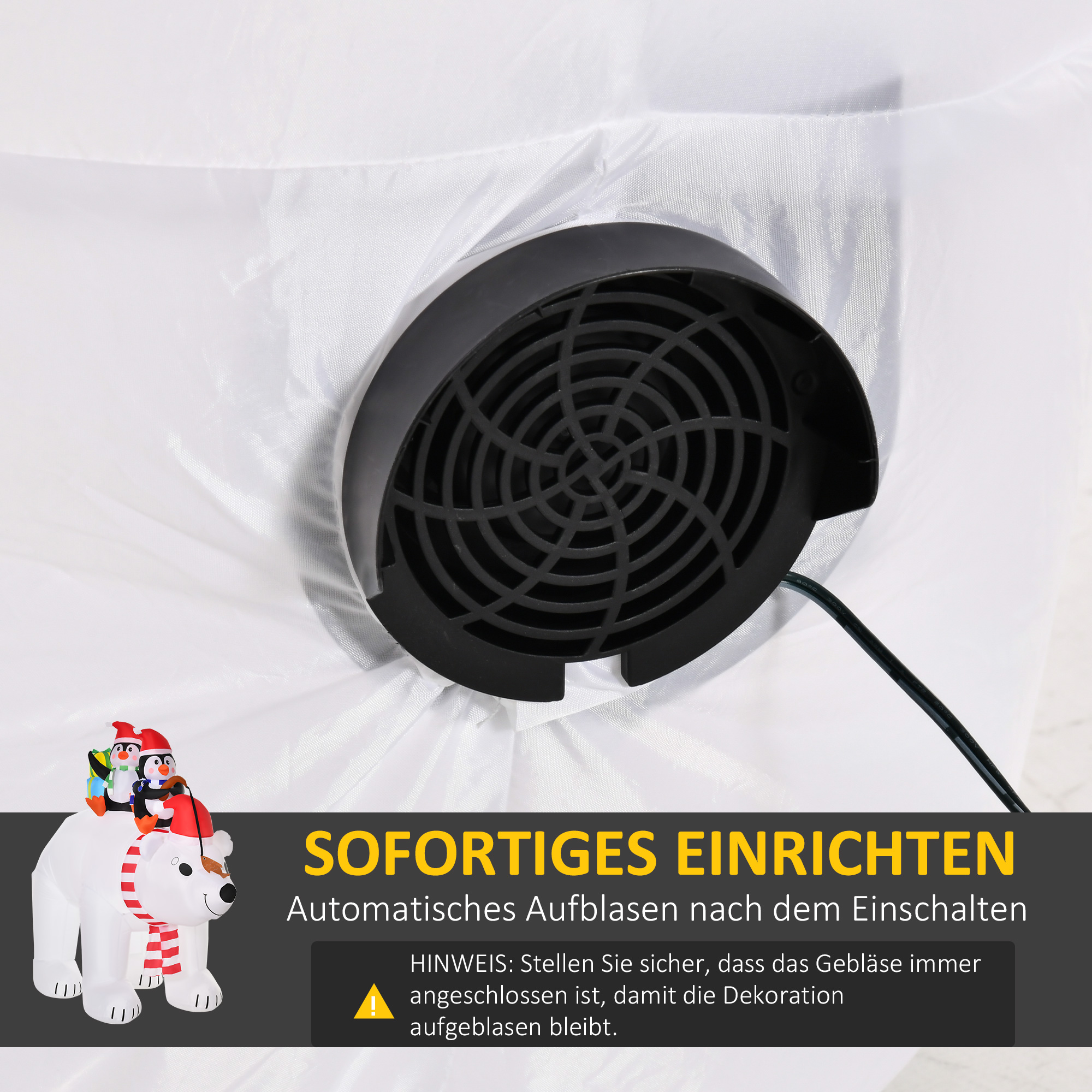 Aufblasbare Weihnachtsdekoration Aufblasbare Weihnachtsfiguren. selbstaufblasend inkl. Gebläse, 2 m, Mehrfarbig