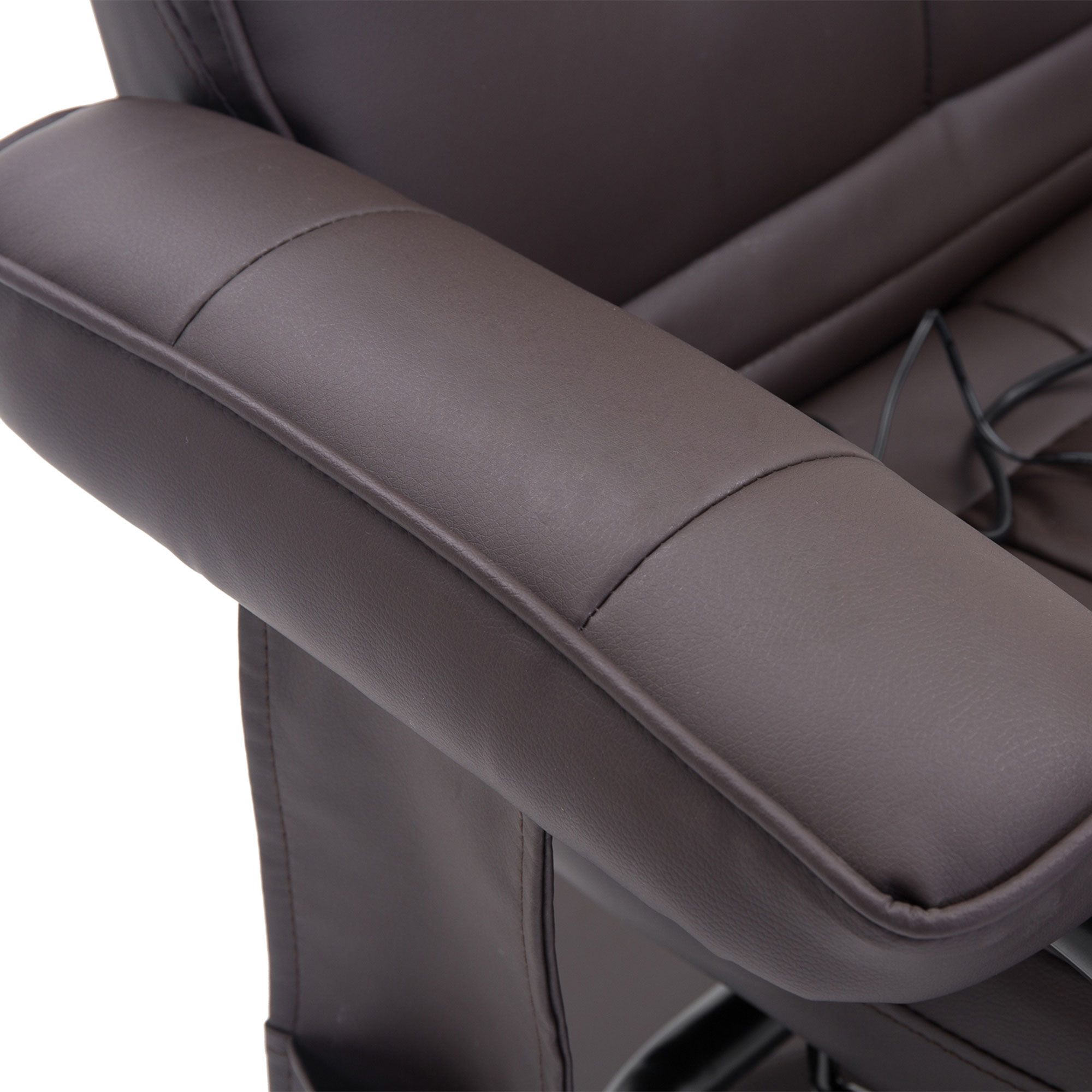 Massagesessel Relaxsessel, inkl. Fußhocker, 10 Vibrationspunkte, 1 Fernbedienung; 77 cm x 84 cm x 95 cm, Braun