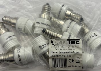 Lampensockel-Adapter, Keramik / E14 auf G9