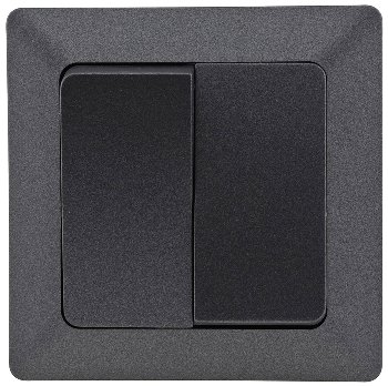 MILOS Serien-Schalter 2-fach, Anthrazit, 250V~/ 10A, inkl. Rahmen, UP