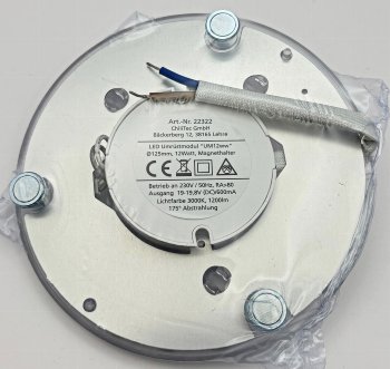 LED Umrüstmodul "UM12ww" für Leuchten / Ø125mm, 12W, 1200lm, 3000K, Magnethalter