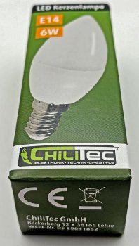 LED Kerzenlampe E14 "K50 Promo" 10er-Set, 3000k, 450lm, 230V/6W, 160°, warmweiß