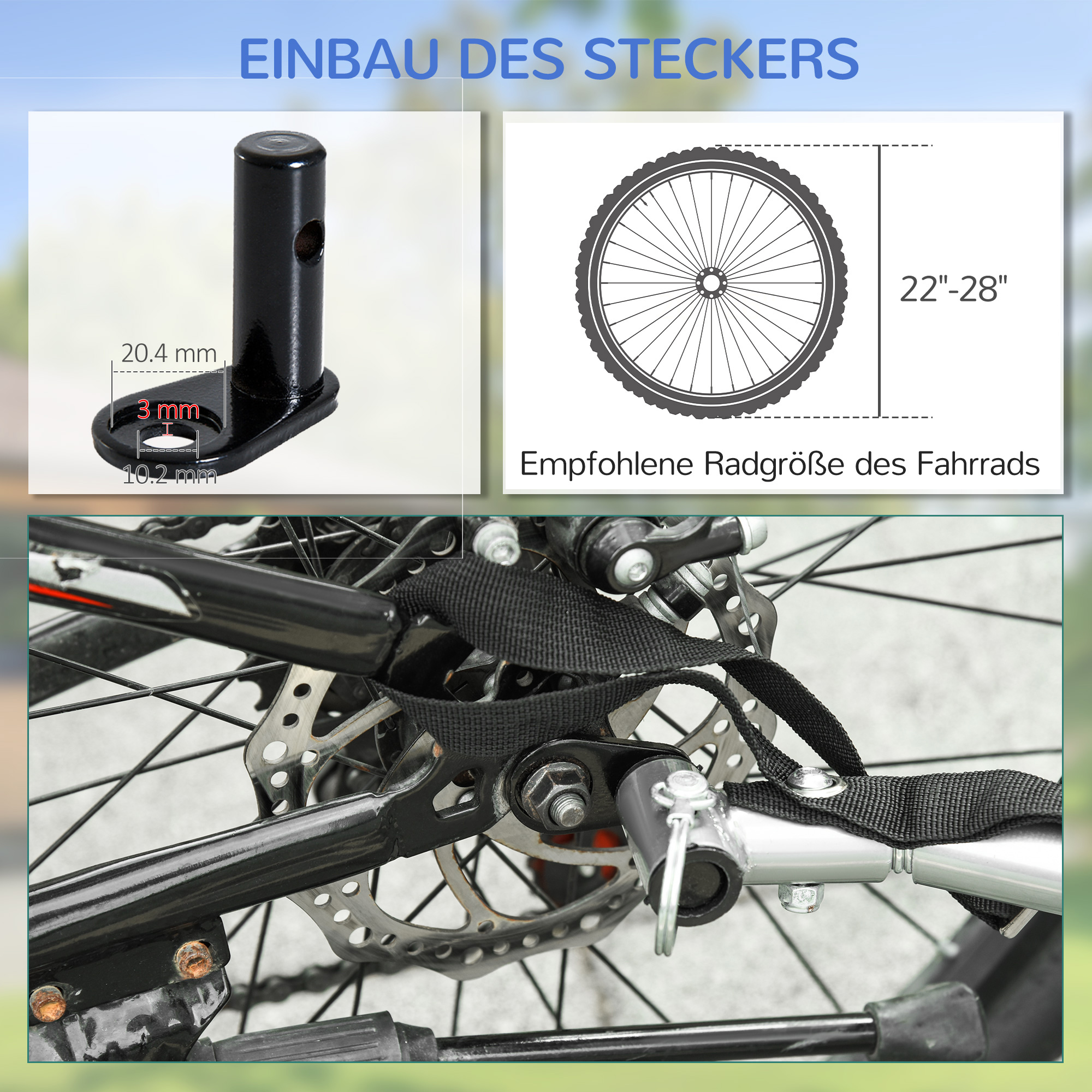 Fahrradanhänger, klappbar Lastenanhänger mit Kupplung,Transportwagen bis 40 kg belastbar, Transportanhänger Anhänger für Fahrrad Handwagen 140 x 88 x 60 cm