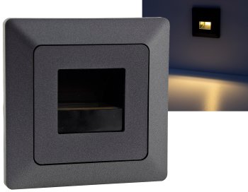 MILOS LED-Einbauleuchte "COB" Anthrazit, 80x80mm, 3000k, warmweiß, 55Lumen