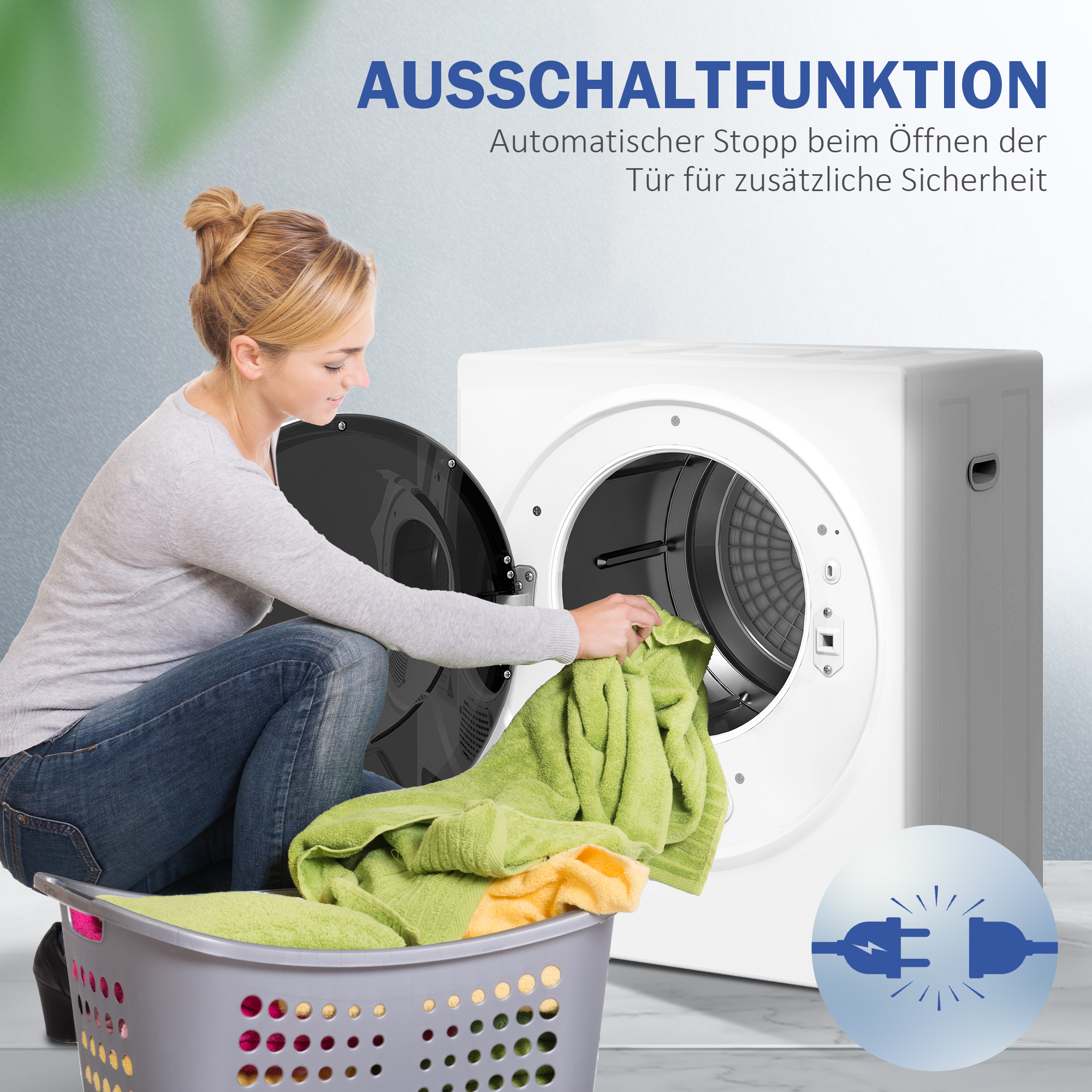 Mini Wäschetrockner 4 kg mit 4 Programme, 2 Heizstufen, Sterilisation bis zu 65? 850W für Kleidung