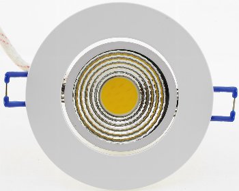 LED-Einbauleuchte "COB-5", 5W, 420lm / ALU, 3000K, 95°, Ø85xT47mm, Rahmen weiß