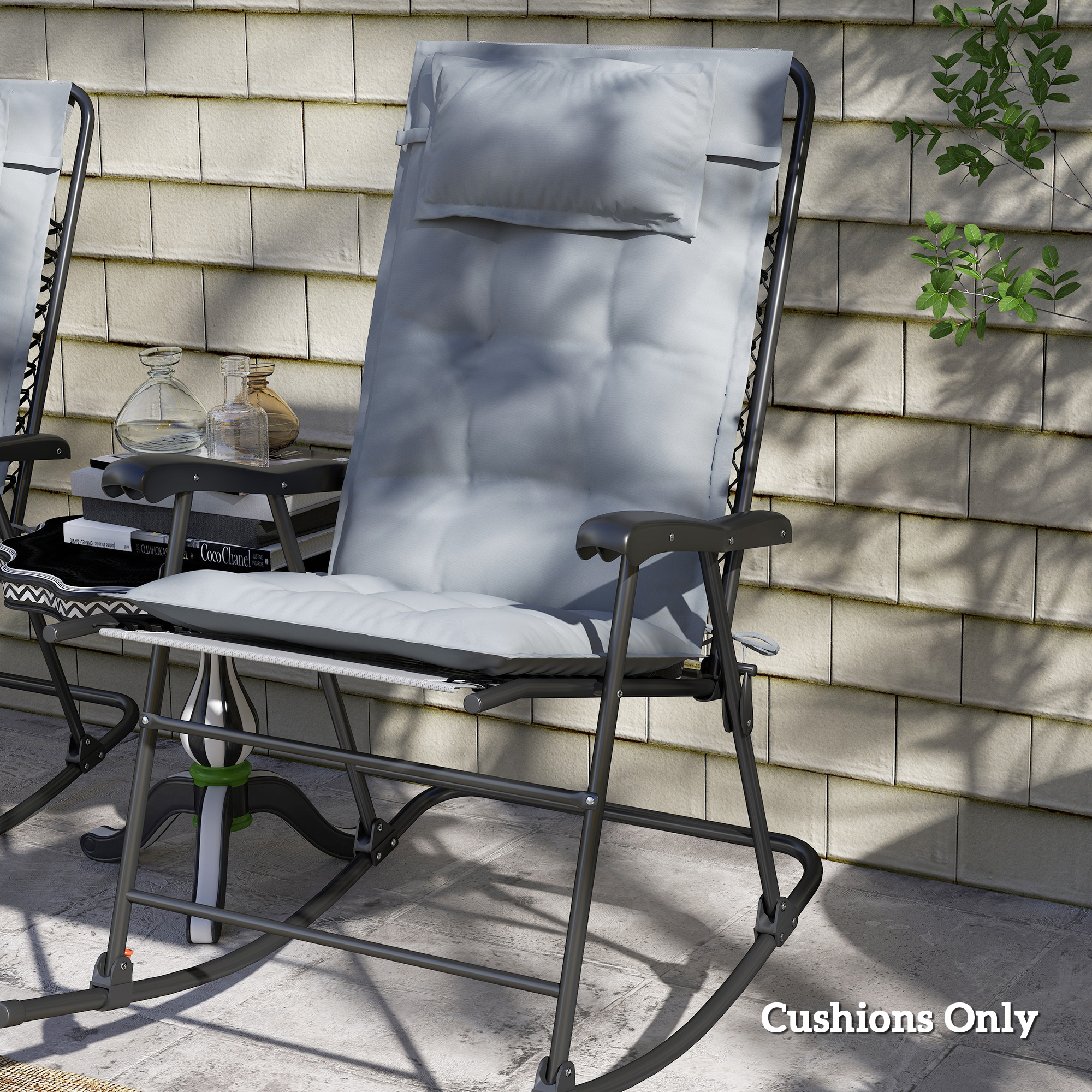 2er Set Auflage für Sonnenliege Wasserabweisend Liegenauflage für Gartenliege Polsterauflage 50x116x5 cm, Hellgrau