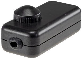 Schnurdimmer für LEDs, 3-150Watt / 230V, Drehregler mit Ein & Aus, schwarz