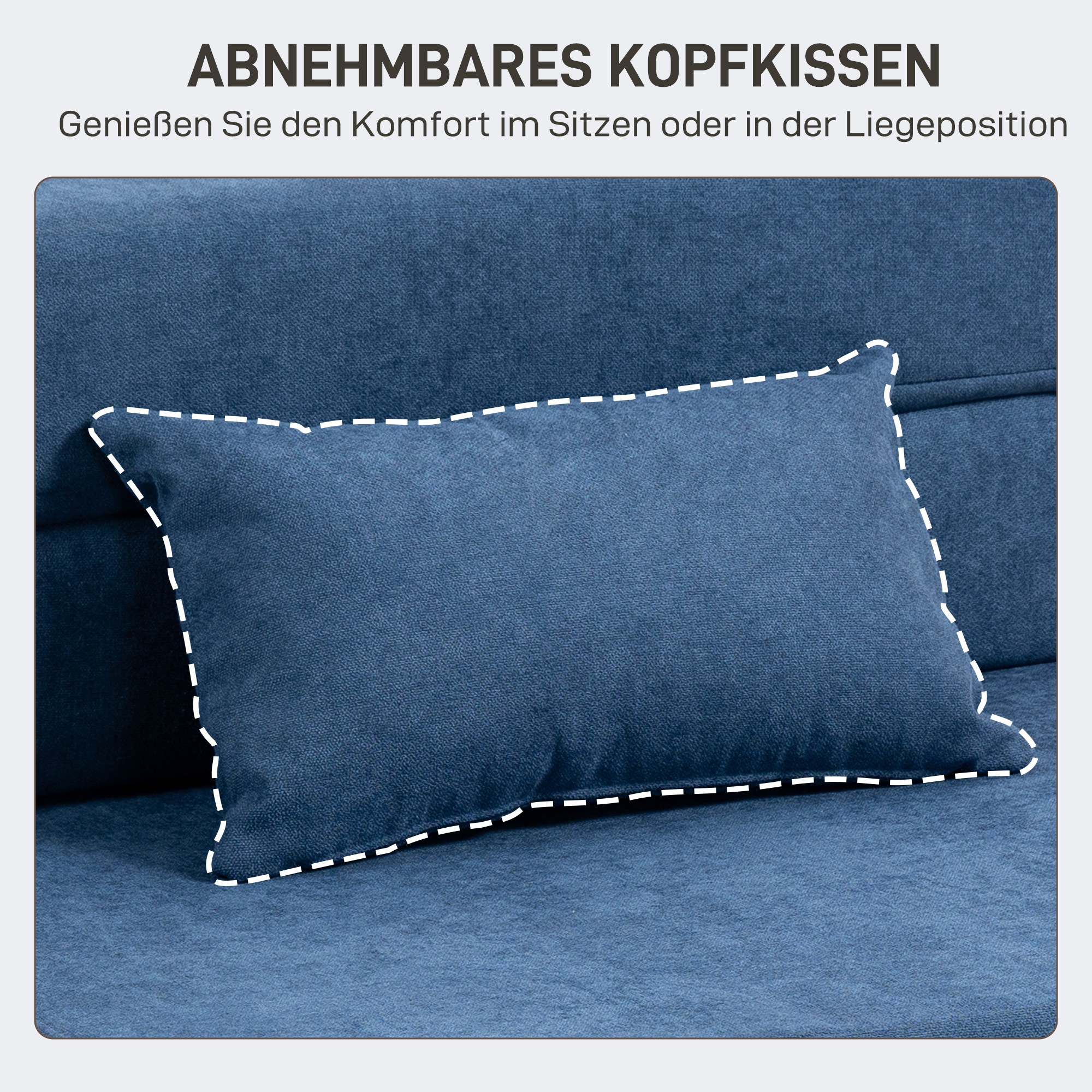 Bodensofa, Polstercouch, in Matratze umwandelbar, Schaumstoff, Kissen, Dunkelblau
