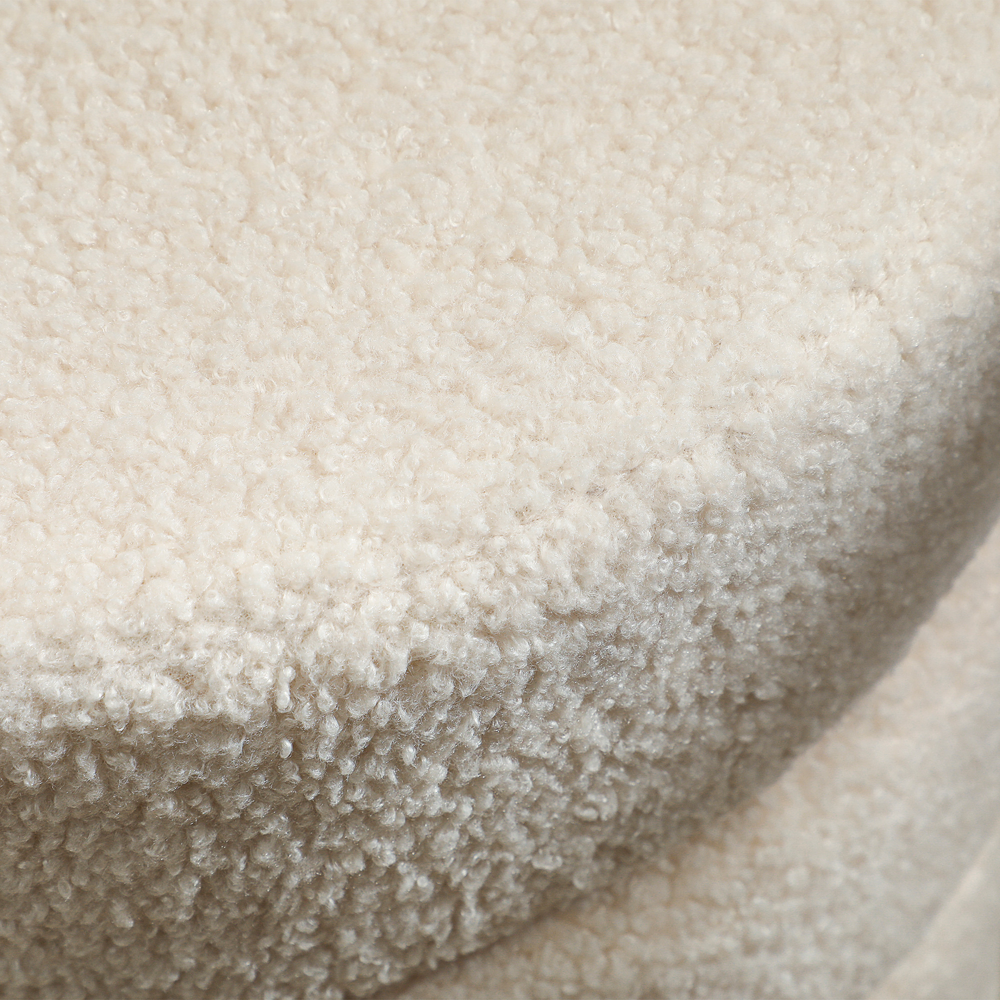 Hocker, rund, Teddyfleece, bis 120kg, ?40x45H cm, Beige