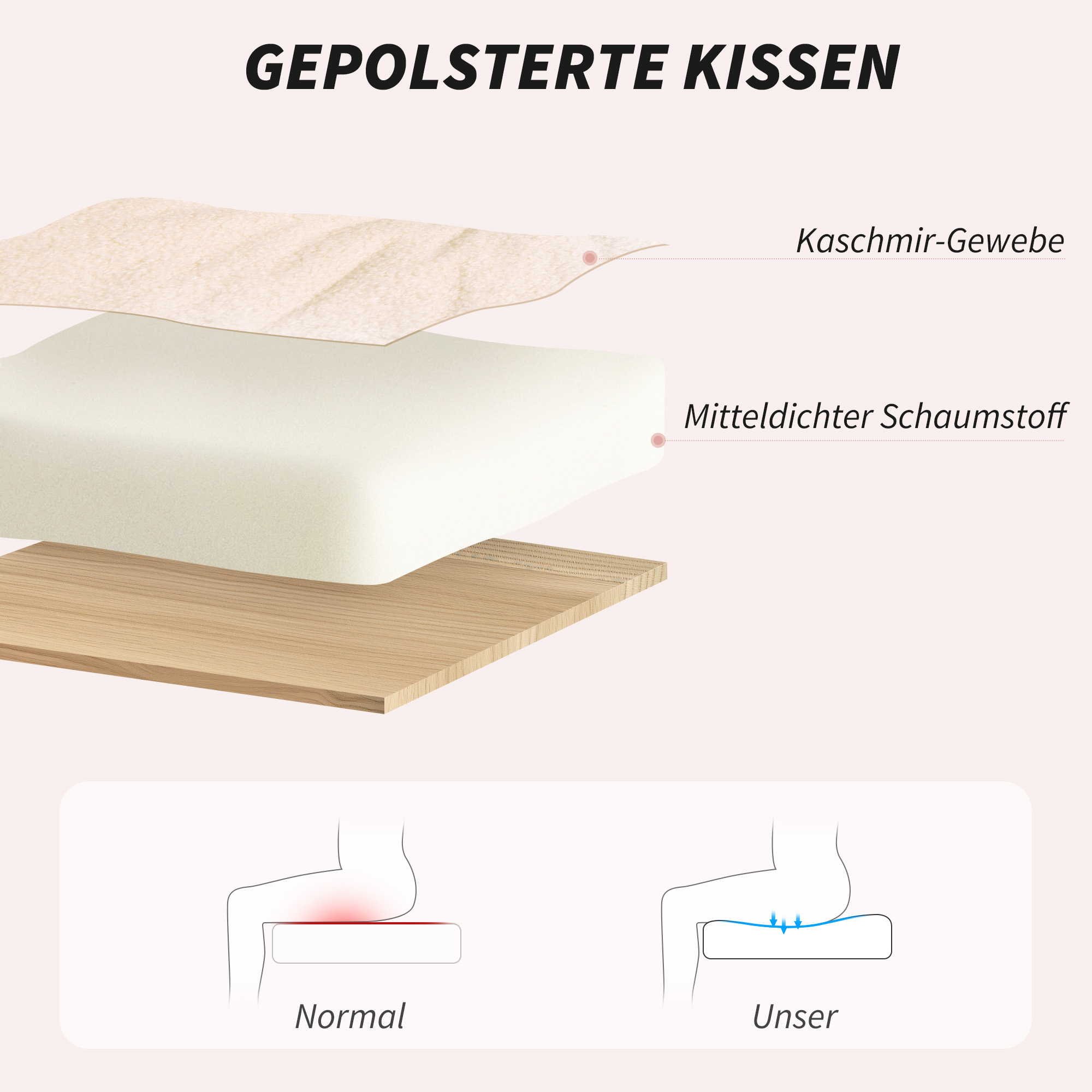 Bürostuhl, Schreibtisch-Polsterstuhl, Kippfunktion, drehbar, rollbar, Cremeweiß