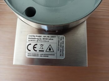 LED Solar Wandleuchte "SWL 119-ES" / PIR Bewegungsmelder, IP44, Edelstahl