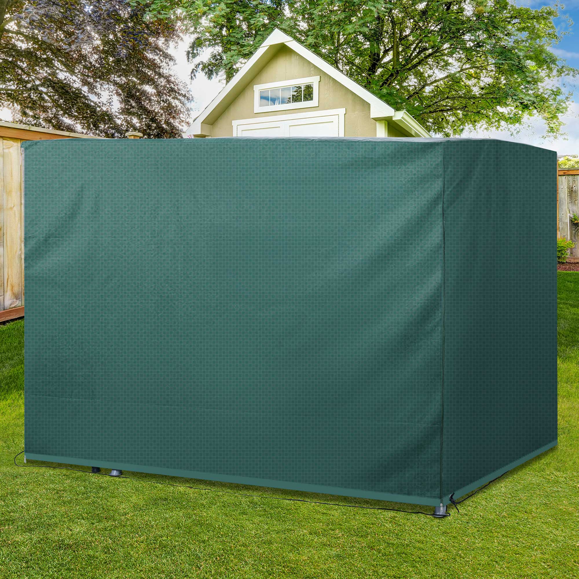 Hollywoodschaukel Abdeckung 3 Sitzer, Wasserdicht Winterfest Schutzhülle für Gartenschaukel, Winddicht UV-Beständig Abdeckplane für Gartenmöbel, Hängesessel, 215 x 155 x 150 cm Grün