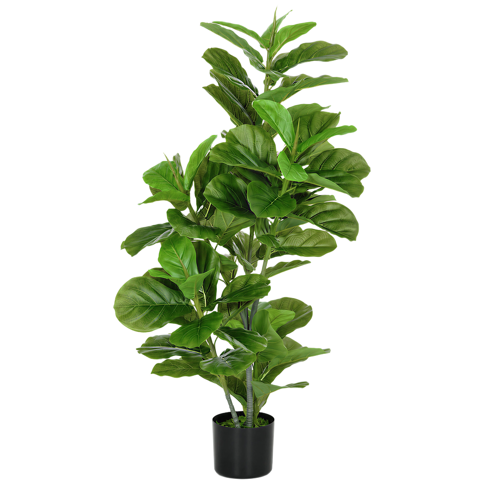 Künstliche Ficus-Pflanze, 110 cm hoch mit 90 Blättern & Topf für Wohnzimmer