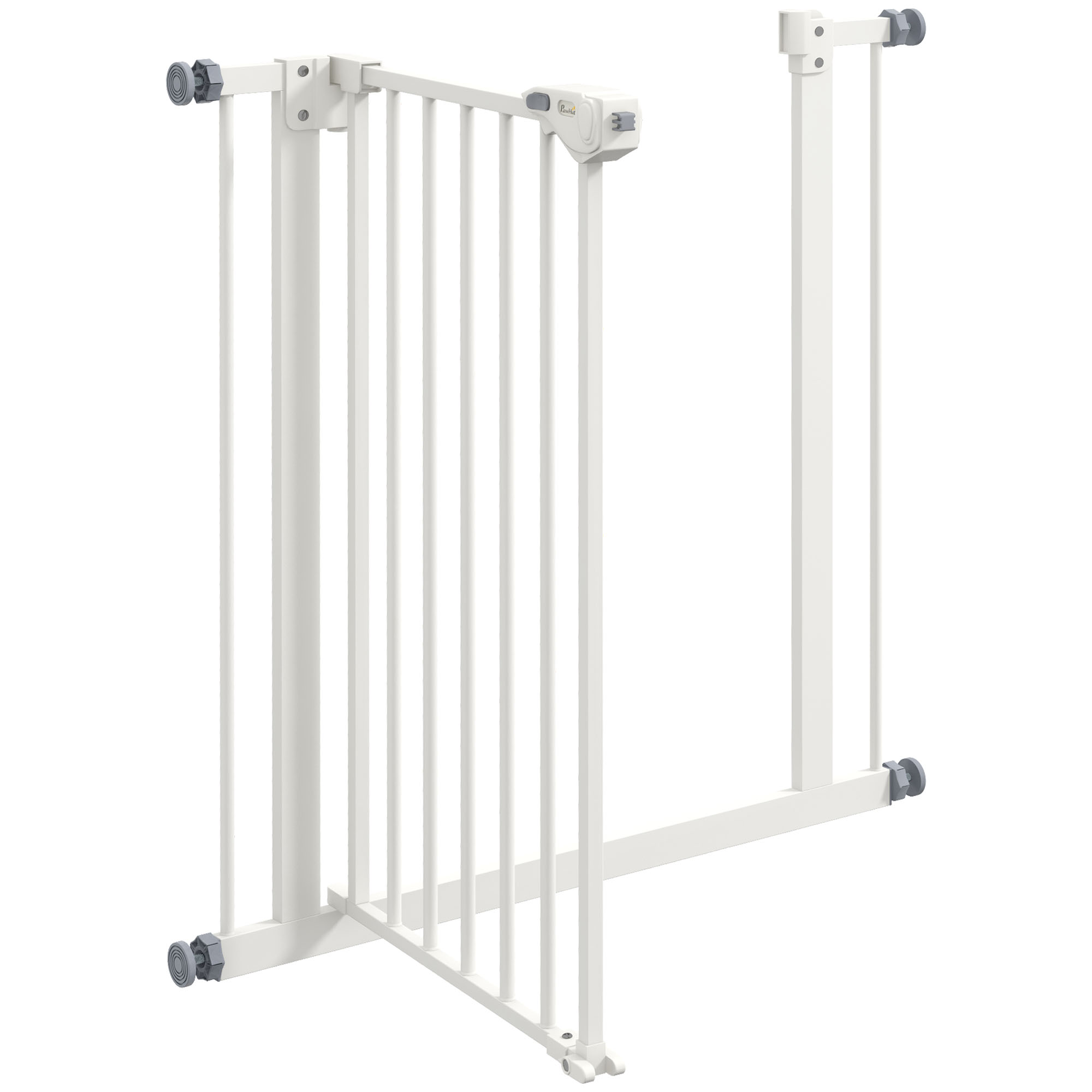 Türschutzgitter für Hunde, Absperrgitter, Schutzgitter für Haustiere, Metall, Kunststoff, 74-80 cm, Weiß