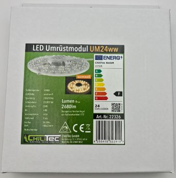 LED Umrüstmodul "UM24ww" für Leuchten / Ø180mm, 24W, 2680lm, 3000K, Magnethalter