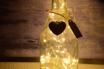 LED Flaschen-Lichterkette "CuteBottle" / 20 LEDs, 2m, warmweiß, Batterie, 10x Set