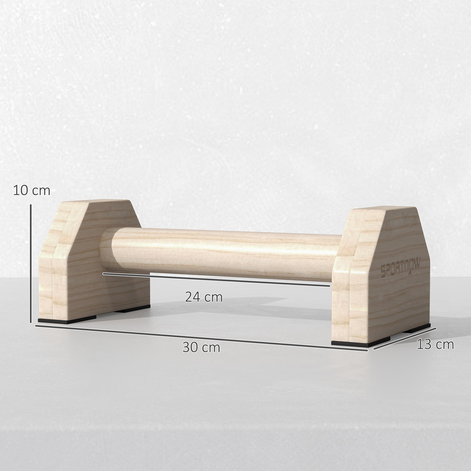 Push Up Bars im 2er-Set, robust & rutschfest, bis 120 kg, Buchenholz, 30x13x10cm, Natur
